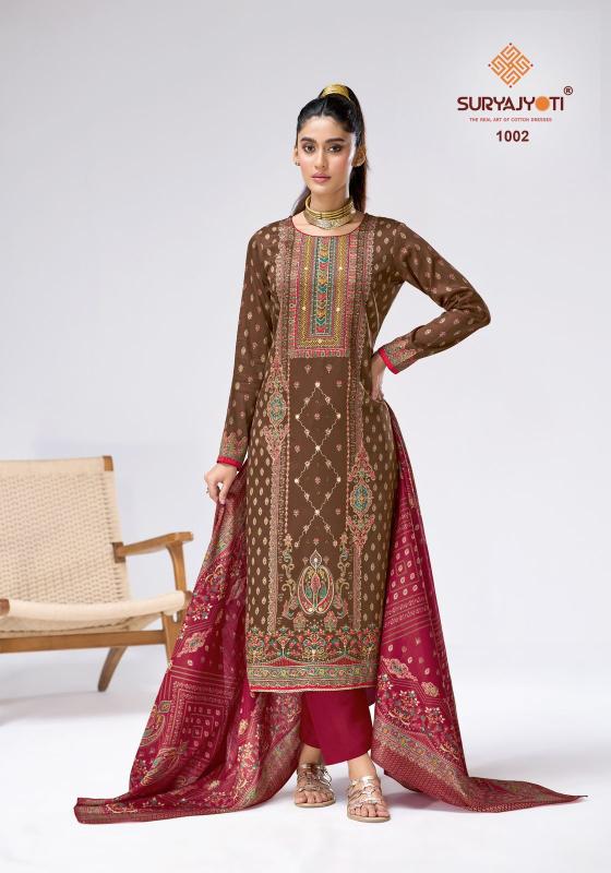 Suryajyoti charvi vol-1 handwork wholesale dress material